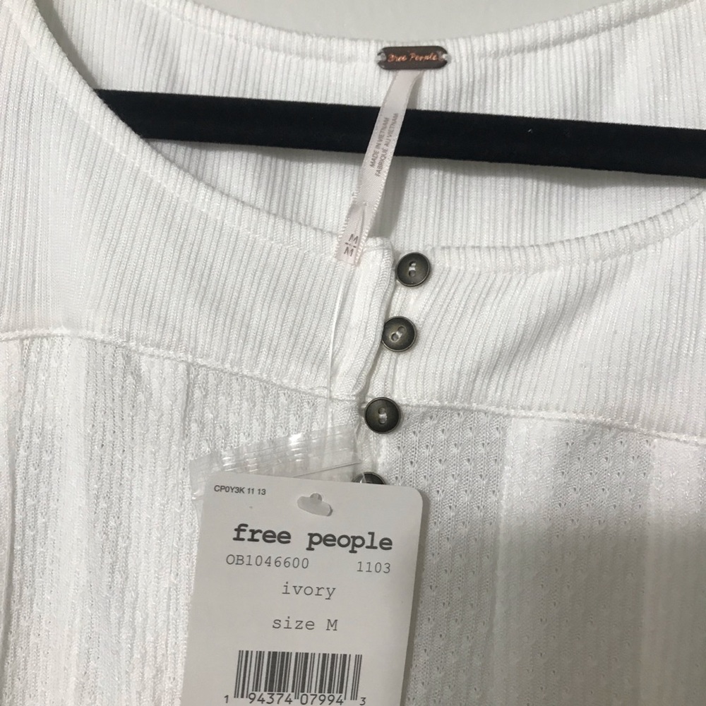 Free People Ivory Devin Textured Knit Long Sleeve - Picture 5 of 7